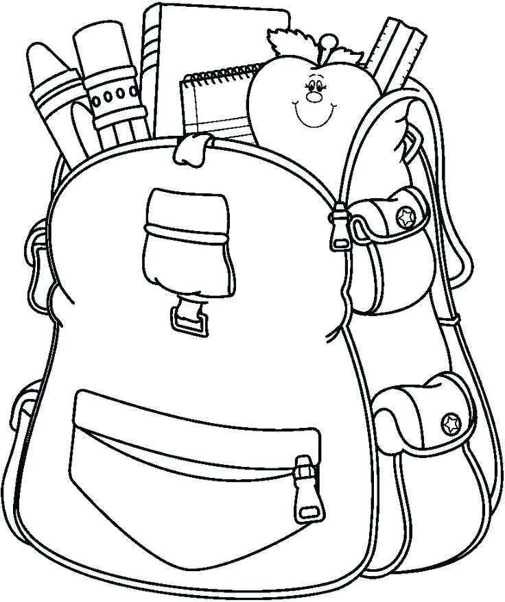 736x878 End Of School Year Coloring Pages Lovely School Bags Drawing