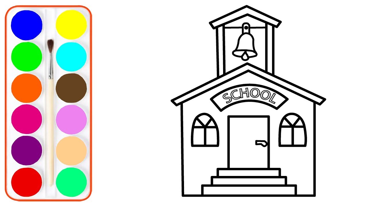 1280x720 How To Draw Kindergarten School And School Bus