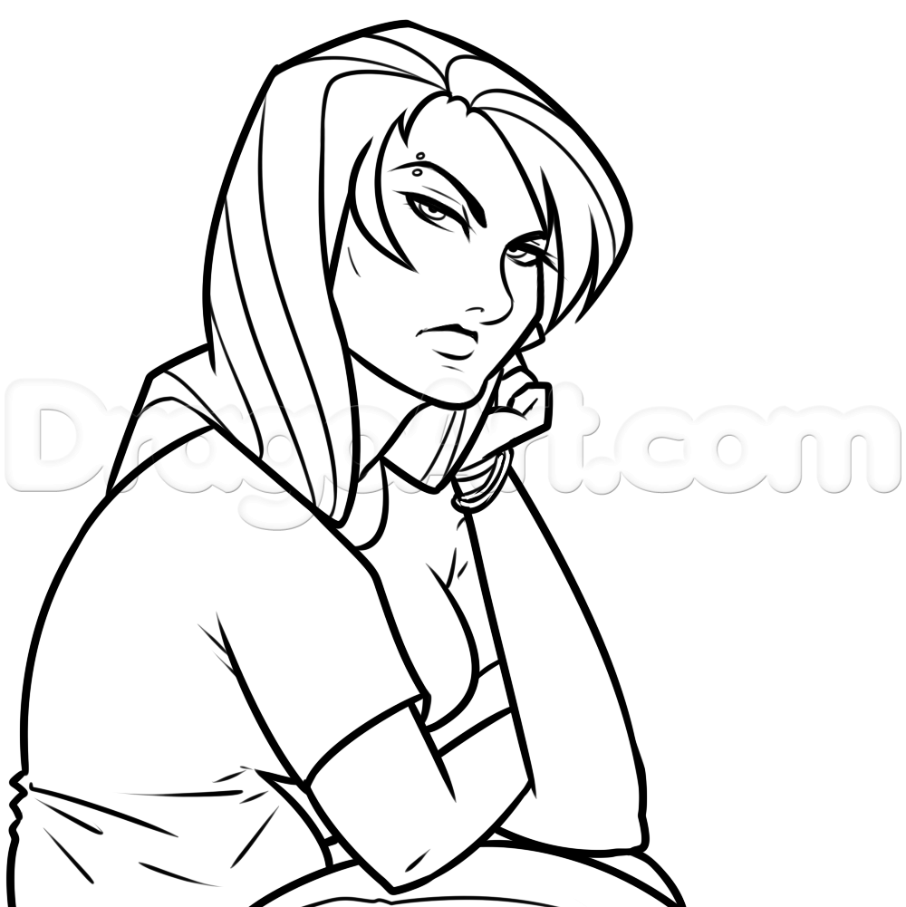 1000x1001 How To Draw A High School Girl, Step