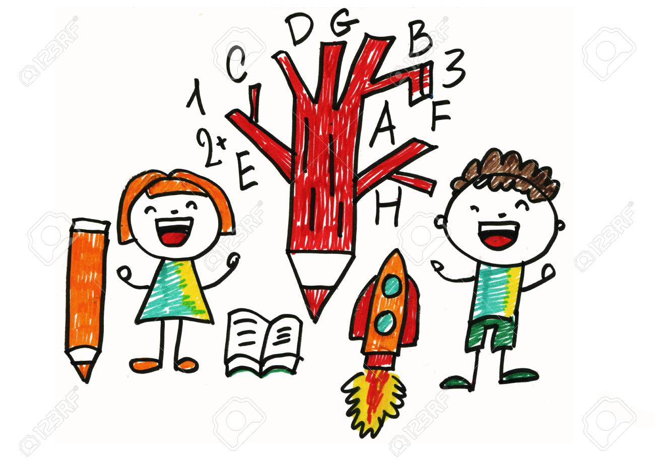 1300x919 Huge Collection Of 'school Kids Drawing' Download More Than