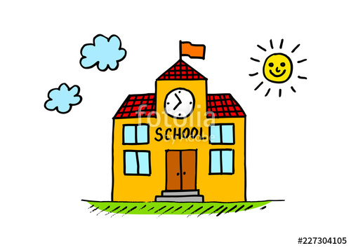 500x354 School Drawing On White Background Stock Image And Royalty Free