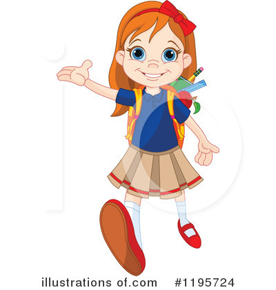 400x420 School Girl Clipart
