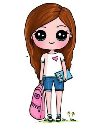 370x433 School Girl Draw So Cute Cute Kawaii Drawings, Cute Drawings