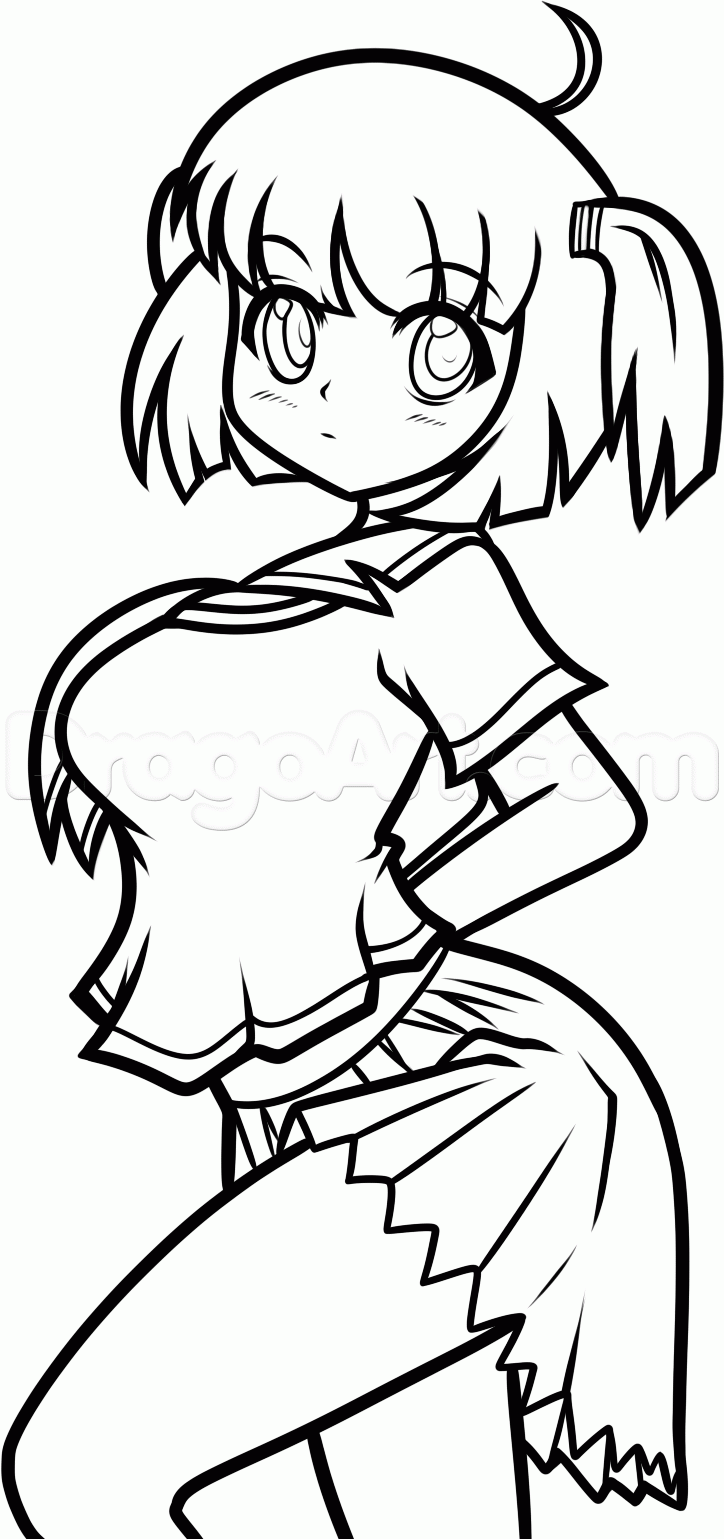 724x1539 Step How To Draw An Anime School Girl