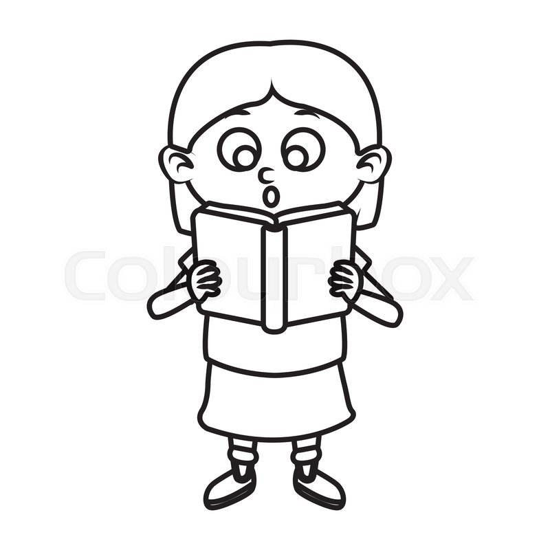 800x800 Cute School Girl Cartoon Icon Vector Stock Vector Colourbox