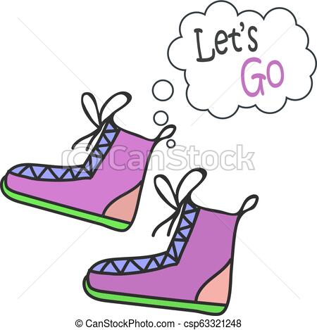 450x469 Hand Drawn Sneakers, Gym Shoes Keds Vector Illustration Cartoon