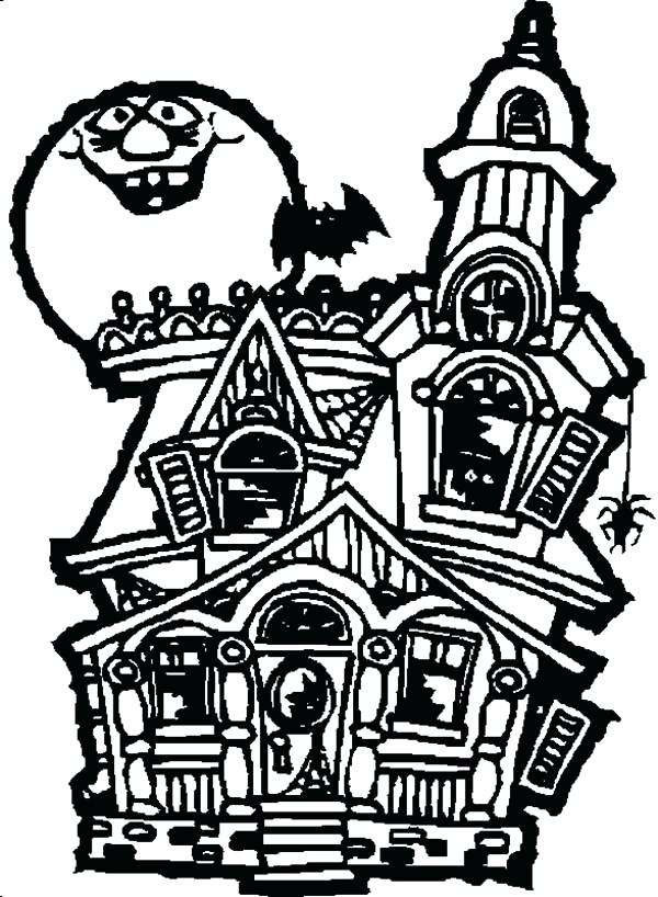 600x818 haunted house coloring free printable haunted house coloring pages
