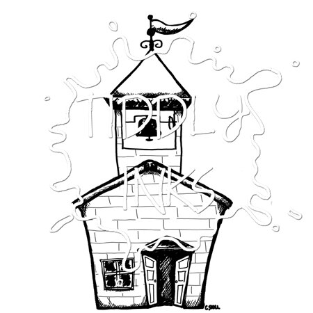 450x450 School Boy Schoolhouse Stamp Digital Stamps