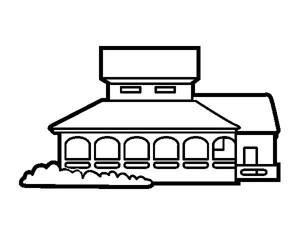 600x470 School House Coloring Page