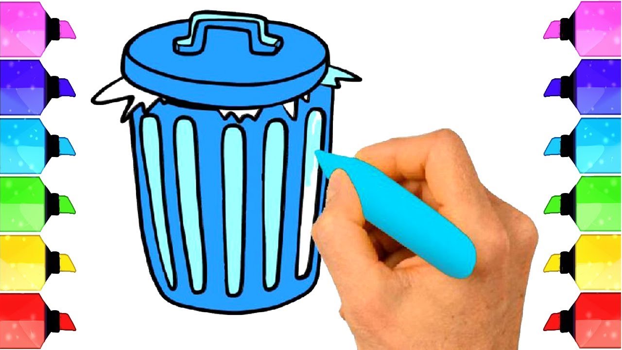 1280x720 How To Draw Dustbin For Kids