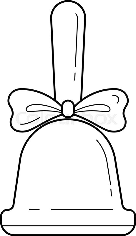 462x800 School Bell Vector Line Icon Isolated Stock Vector Colourbox