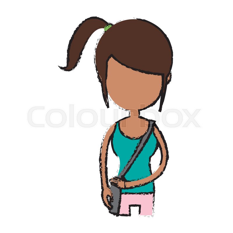 800x800 Girl School Student Cartoon Young Stock Vector Colourbox