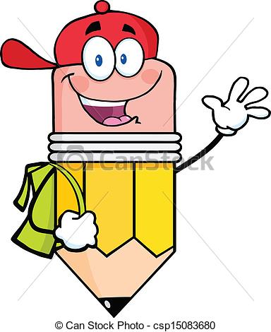 384x470 Happy Pencil Student Going To School