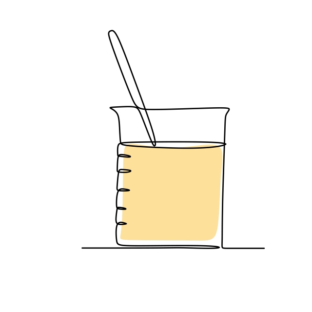 640x640 Continuous Line Drawing Of Beaker Glass With Chemical Liquid