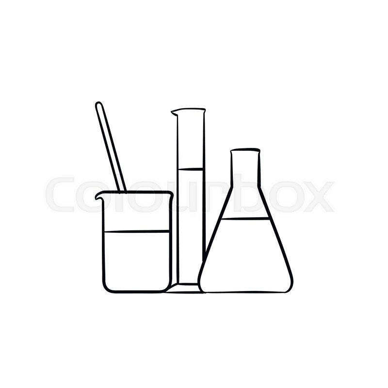 800x800 Laboratory Equipment Hand Drawn Stock Vector Colourbox