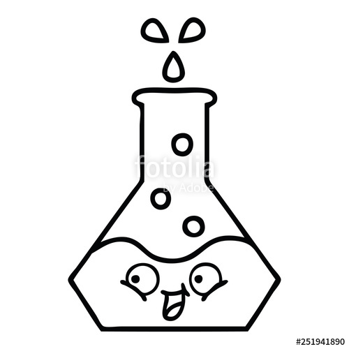 500x500 Line Drawing Cartoon Science Beaker Stock Image And Royalty Free