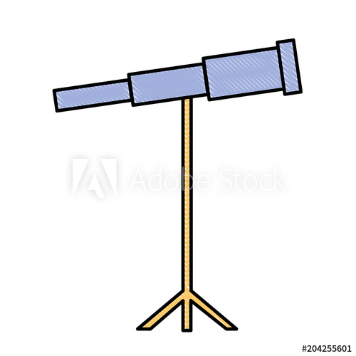 500x500 Telescope Science Instrument Optical Image Vector Illustration