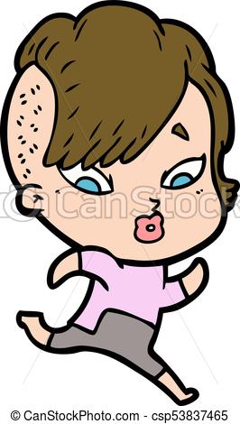 266x470 Cartoon Surprised Girl In Science Fiction Clothes