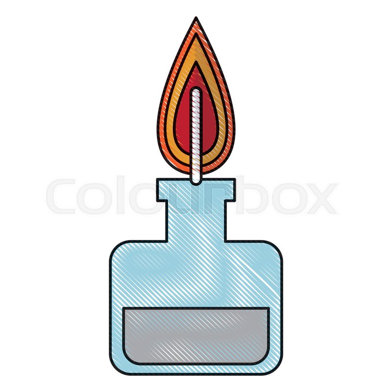 800x800 Drawing Bunsen Burner Experiment Stock Vector Colourbox