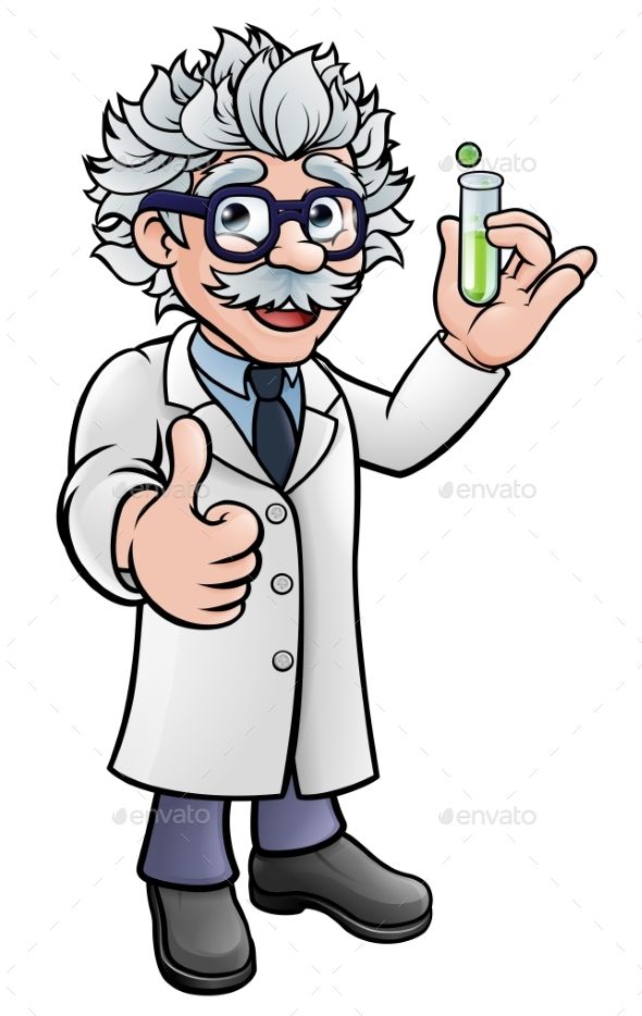 590x934 Cartoon Scientist Holding Test Tube Madscience