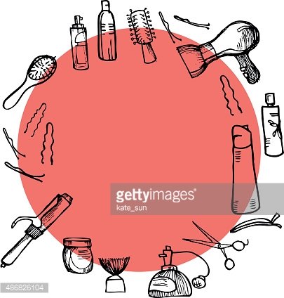 405x424 hand drawn illustration hairdressing tools