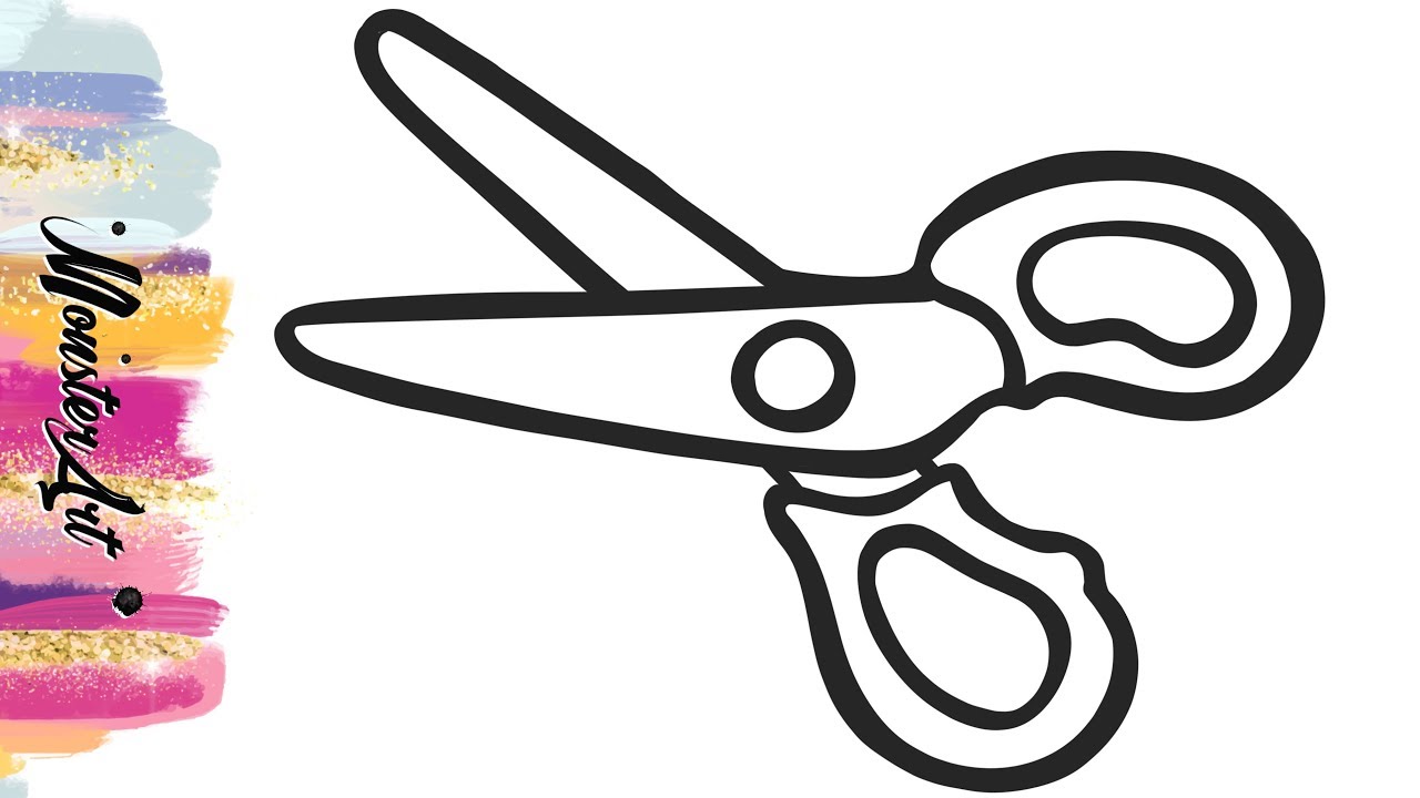 1280x720 Glitter Scissors Drawing Coloring For Kids, Children L