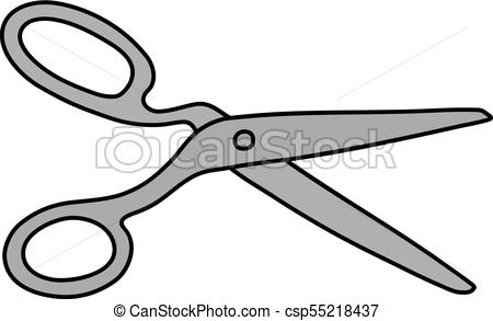 450x293 The Open Big Scissors The Hand Drawing Of An Open Steel Big Scissors