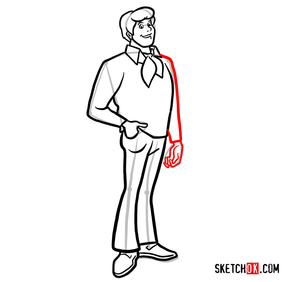 1200x1200 How To Draw Fred Jones Scooby Doo