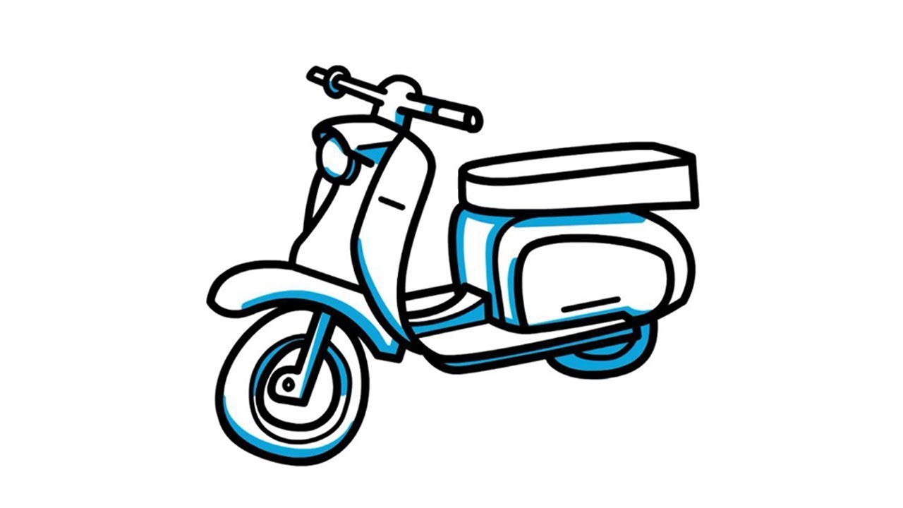 1280x720 How To Draw A Scooter Motorcycle Autobike