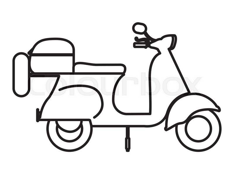 800x579 Scooter Drawing Isolated Icon Design, Stock Vector Colourbox