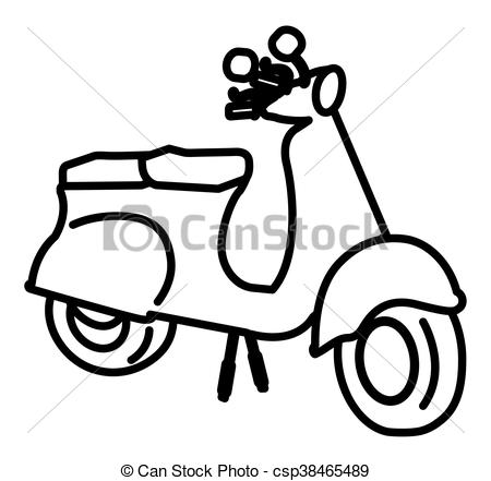 450x441 Scooter Drawing Isolated Icon Design, Vector Illustration Graphic