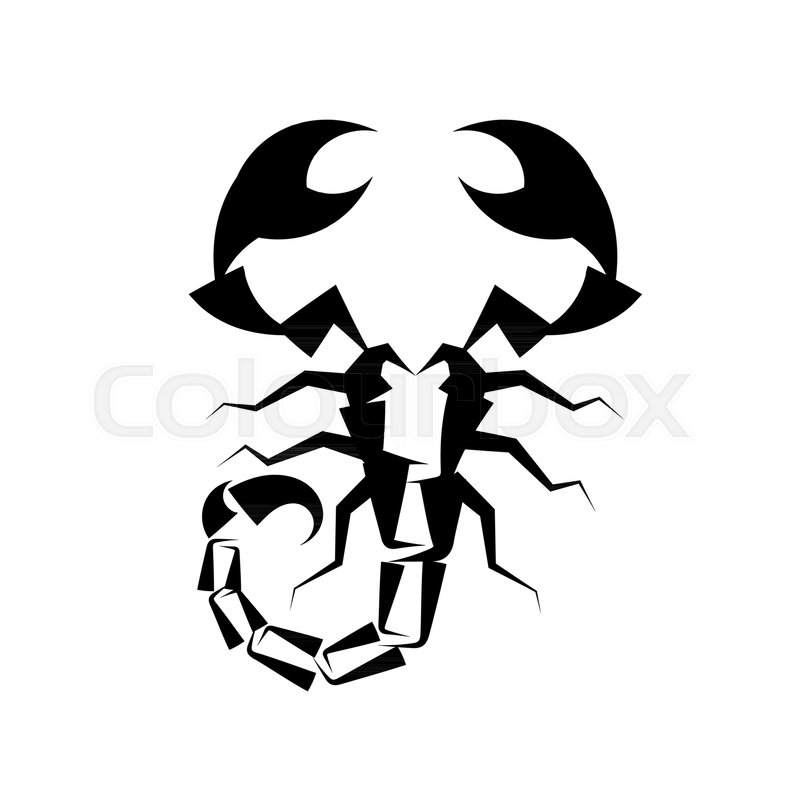 800x800 Scorpio Black Logo On White Background Stock Vector Colourbox