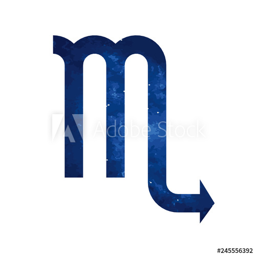 500x500 Vector Cosmic Simple Zodiac Sign Scorpio On A White Background