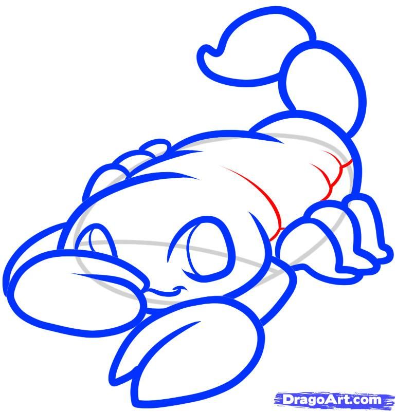 770x802 How To Draw A Scorpion For Kids Step Anime Animals For Kids