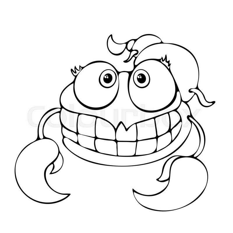 800x800 Cartoon Funny Scorpion For Coloring Stock Vector Colourbox