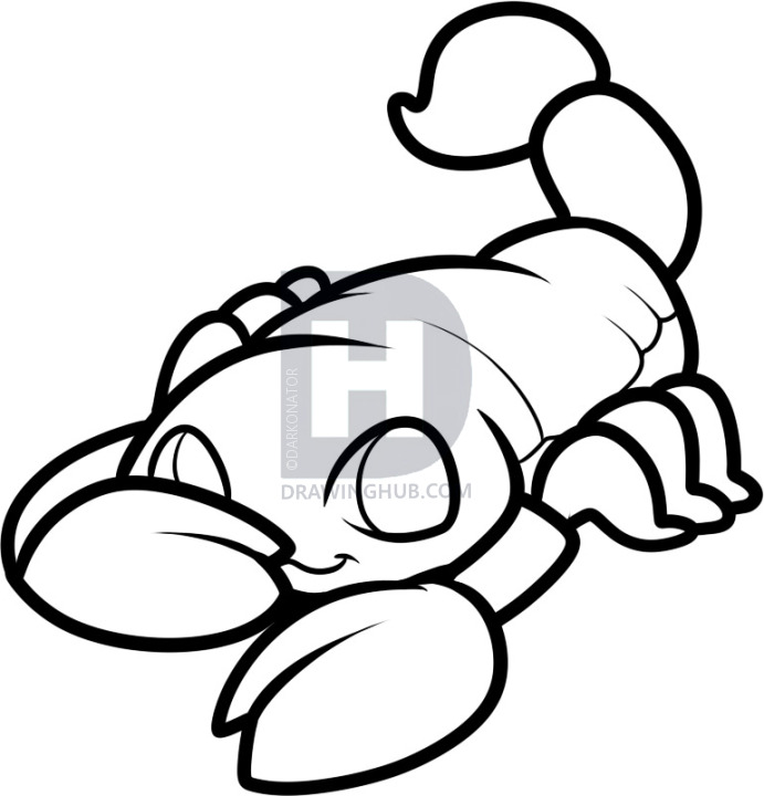 691x720 How To Draw A Scorpion For Kids, Step