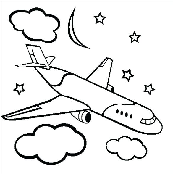 585x588 How To Draw Airplane For Kids Easy Drawing For Kids How To Draw
