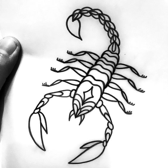 564x564 cute colorless old school scorpion tattoo design