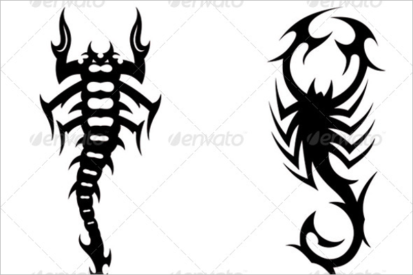 600x400 Scorpion Tattoo Design Templates Free Premium