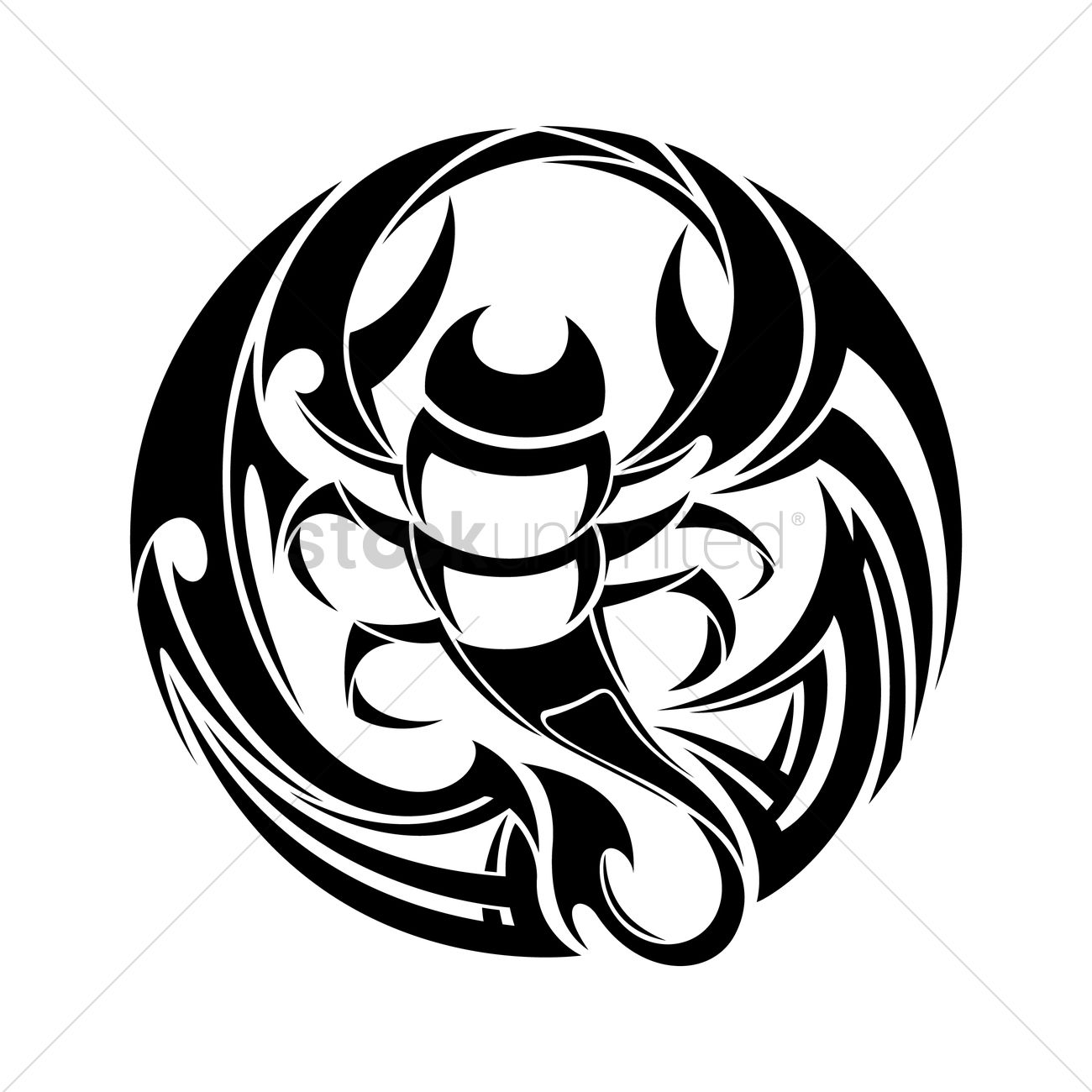1300x1300 Scorpion Tattoo Vector Image