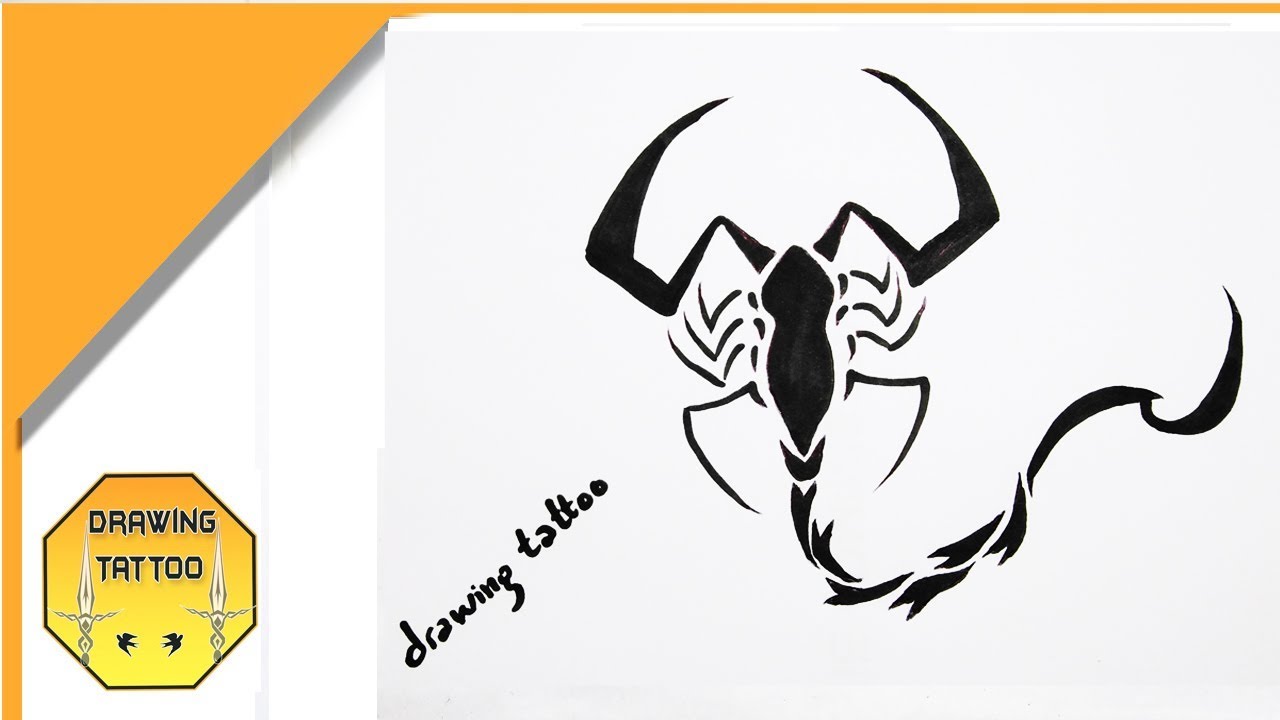 1280x720 Scorpion Tattoo Drawing On A Paper