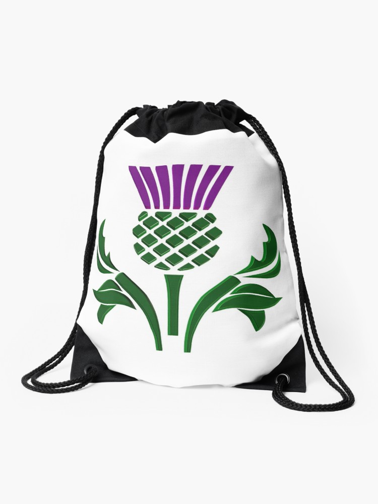 750x1000 Scottish Emblem Thistle Drawstring Bag