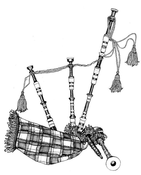 600x744 bagpipe illustration