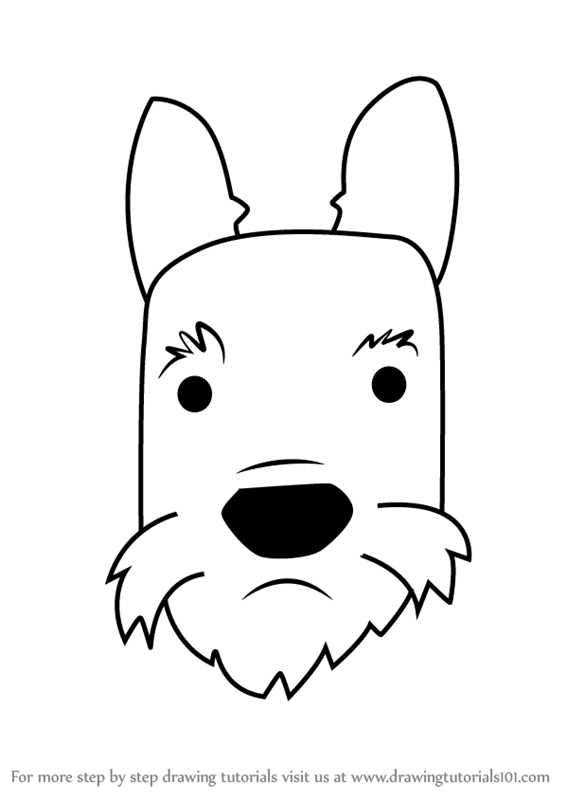 566x800 Learn How To Draw A Scottie Dog Face For Kids