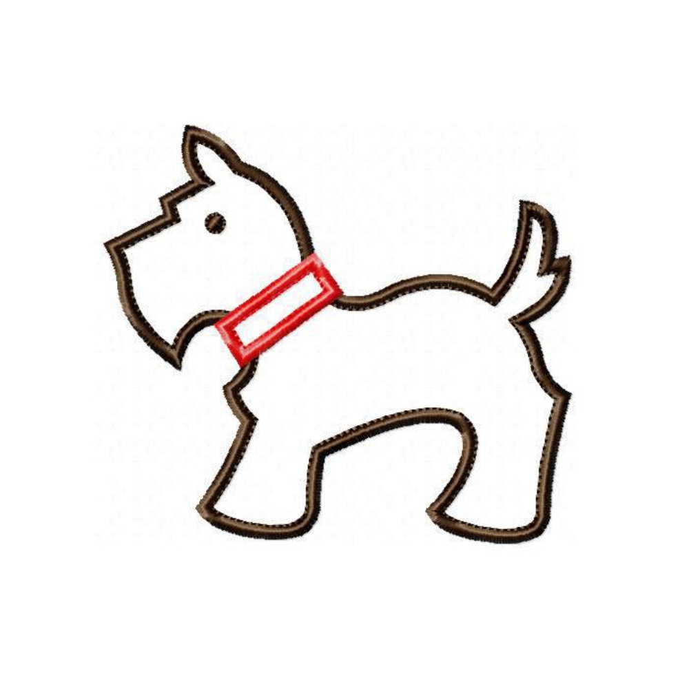 1000x1000 Scottie Dog Machine Embroidery Applique Design Patterns In Sizes