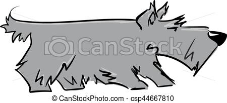 450x205 Scottish Terrier Pet Dog Cartoon Character Vector Clip Art