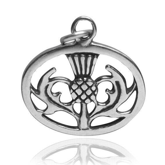 567x567 Thistle Charm Sterling Silver Scottish Flower Scotland Emblem