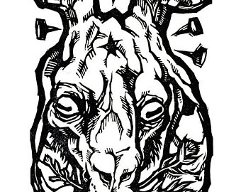 340x270 Thistle Linocut Etsy