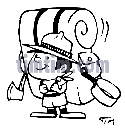 486x498 Free Drawing Of A Boy Scout Pack Bw From The Category Camping