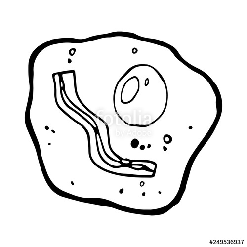 500x500 Scrambled Eggs Bacon Icon Hand Drawn Stock Image And Royalty Free